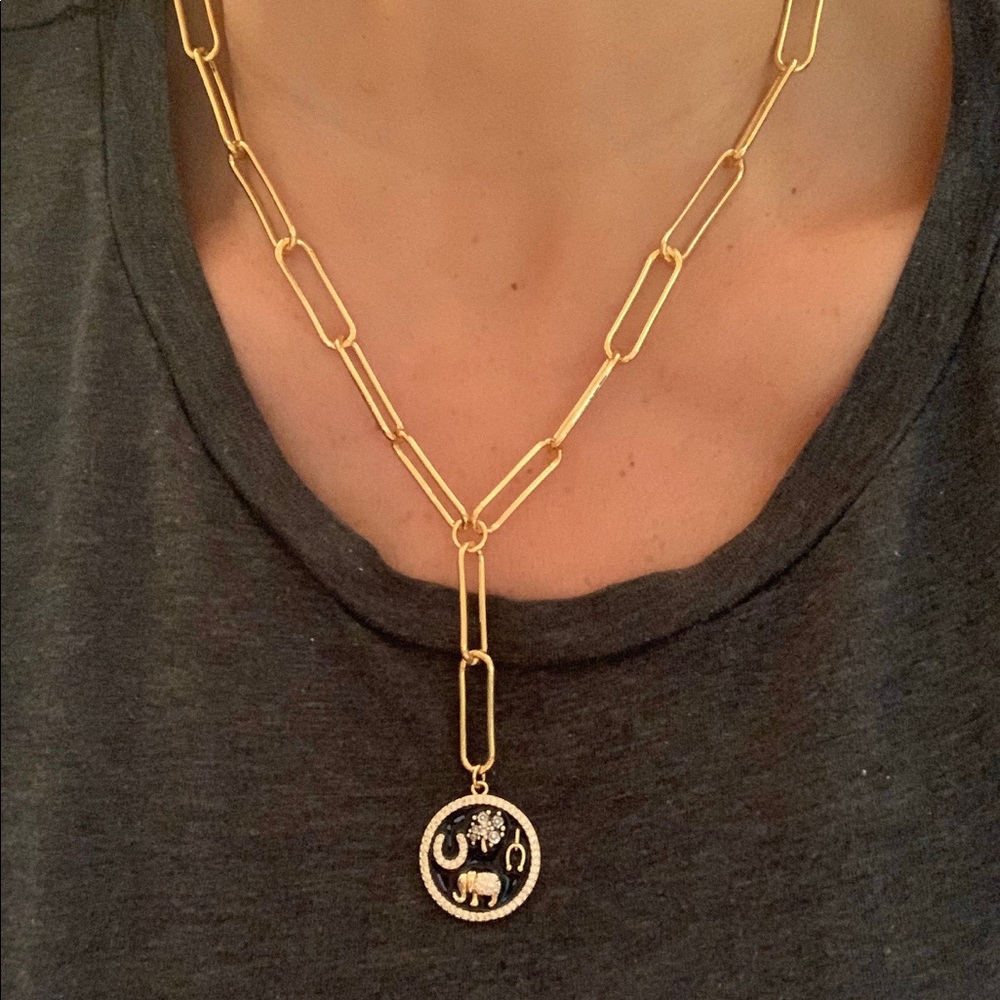 Lucky charm necklace enamel